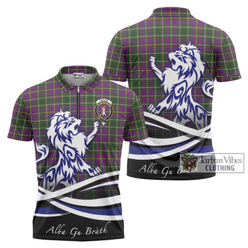 Taylor (Tailylour) Tartan Zipper Polo Shirt with Alba Gu Brath Regal Lion Emblem