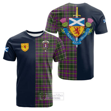 Taylor (Tailylour) Tartan Cotton T-shirt with Scottish Lion Royal Arm Half Style