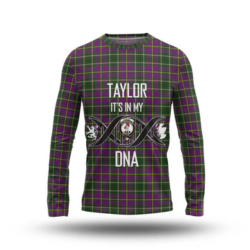 Taylor (Tailylour) Tartan Long Sleeve T-Shirt with Family Crest DNA In Me Style