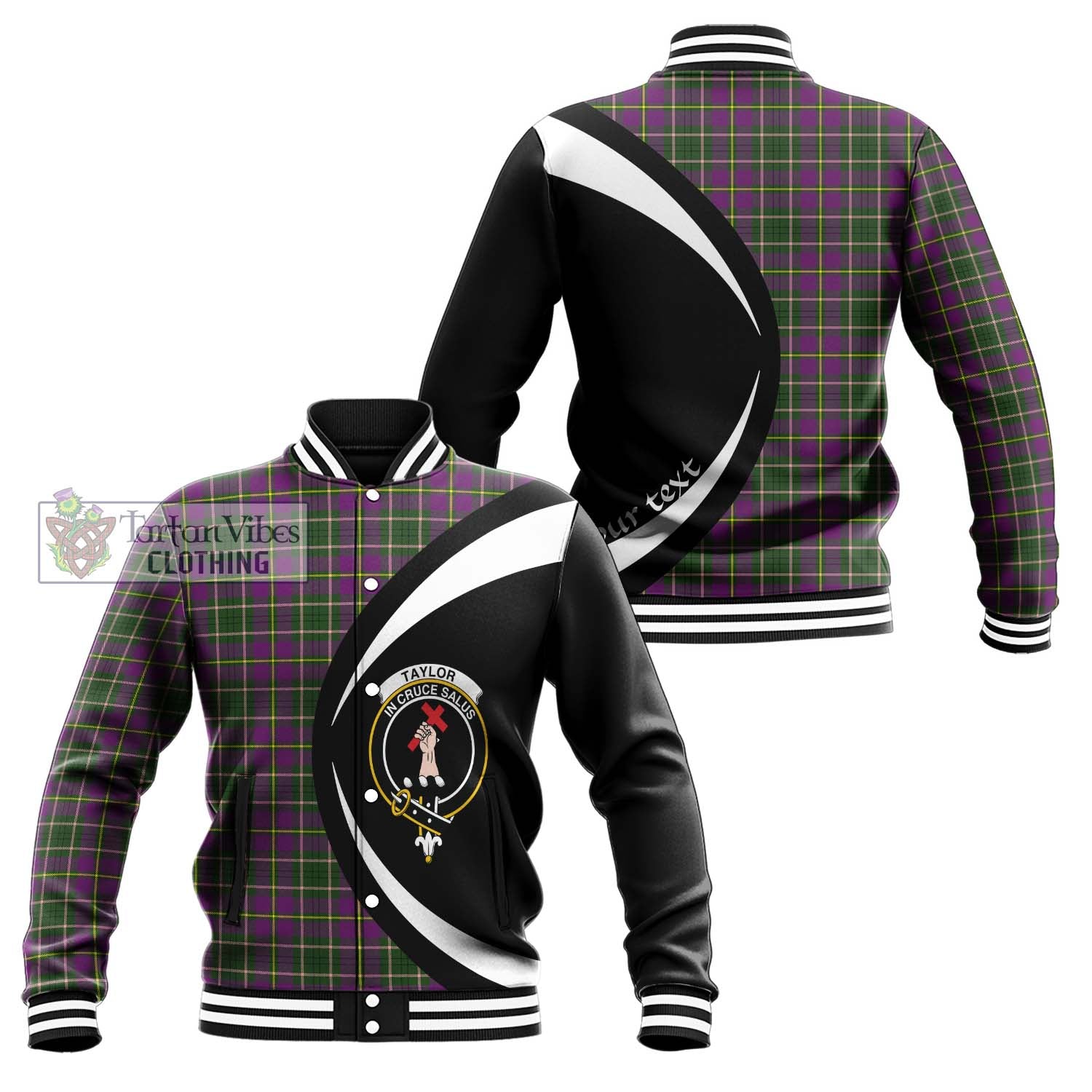 Taylor (Tailylour) Tartan Baseball Jacket with Family Crest Circle Style Unisex - Tartan Vibes Clothing