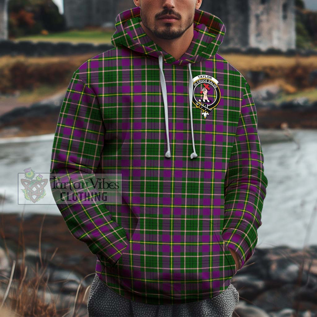 Taylor (Tailylour) Tartan Cotton Hoodie with Family Crest Pullover Hoodie XS - Tartan Vibes Clothing