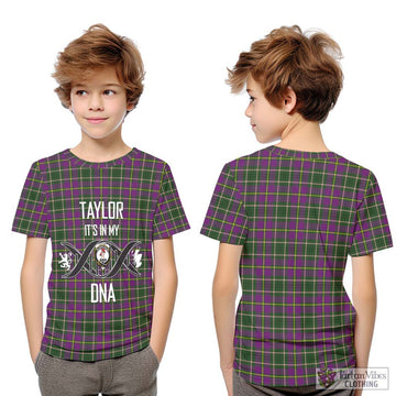 Taylor (Tailylour) Tartan Kid T-Shirt with Family Crest DNA In Me Style