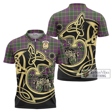 Taylor (Tailylour) Tartan Zipper Polo Shirt with Family Crest Celtic Wolf Style