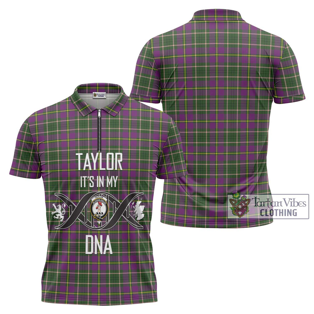 Taylor (Tailylour) Tartan Zipper Polo Shirt with Family Crest DNA In Me Style Unisex - Tartanvibesclothing Shop