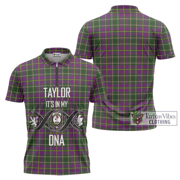 Taylor (Tailylour) Tartan Zipper Polo Shirt with Family Crest DNA In Me Style