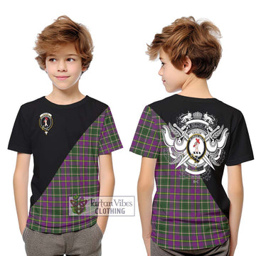 Taylor (Tailylour) Tartan Kid T-Shirt with Family Crest and Military Logo Style