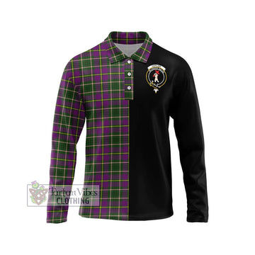 Taylor (Tailylour) Tartan Long Sleeve Polo Shirt with Family Crest and Half Of Me Style