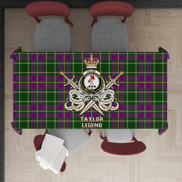 Taylor (Tailylour) Tartan Tablecloth with Clan Crest and the Golden Sword of Courageous Legacy