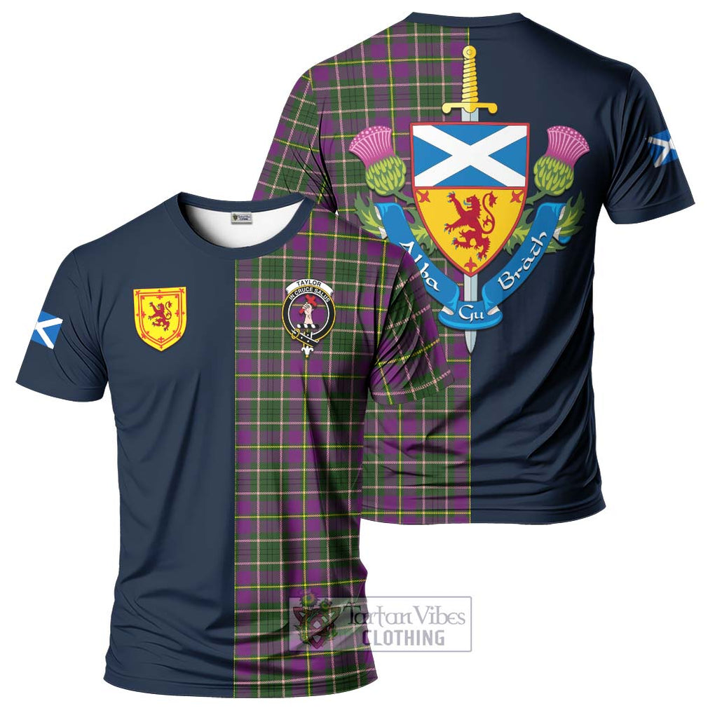 Tartan Vibes Clothing Taylor Tartan T-Shirt Alba with Scottish Lion Royal Arm Half Style