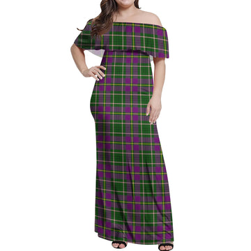 Taylor (Tailylour) Tartan Off Shoulder Long Dress