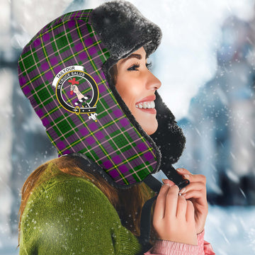 Taylor (Tailylour) Tartan Winter Trapper Hat with Family Crest