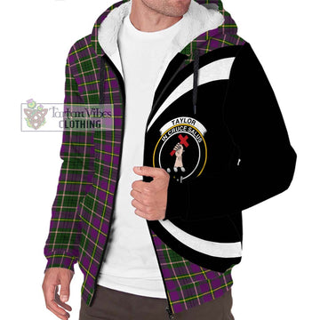 Taylor (Tailylour) Tartan Sherpa Hoodie with Family Crest Circle Style