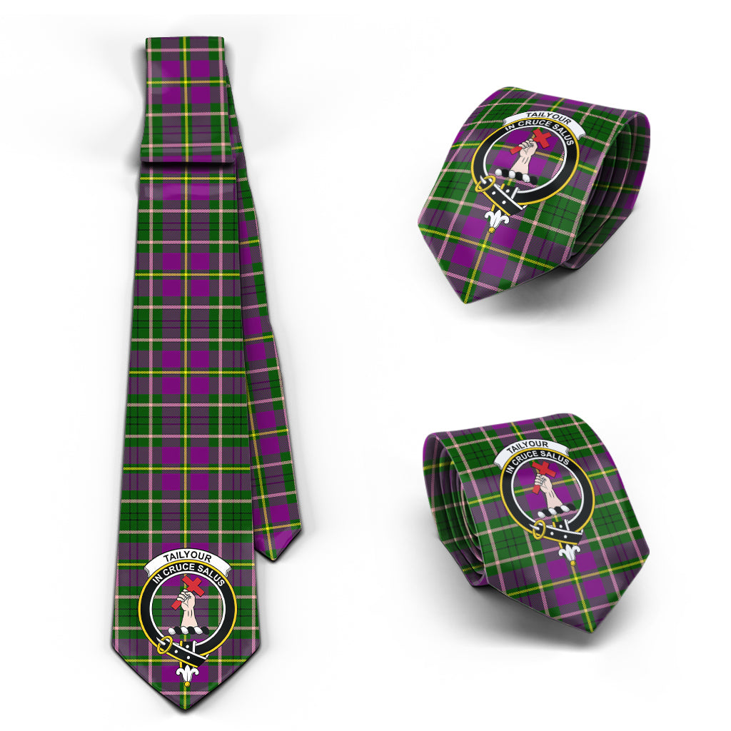 Taylor (Tailylour) Tartan Classic Necktie with Family Crest Necktie One Size - Tartan Vibes Clothing