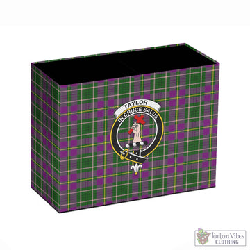 Taylor (Tailylour) Tartan Pen Holder with Family Crest