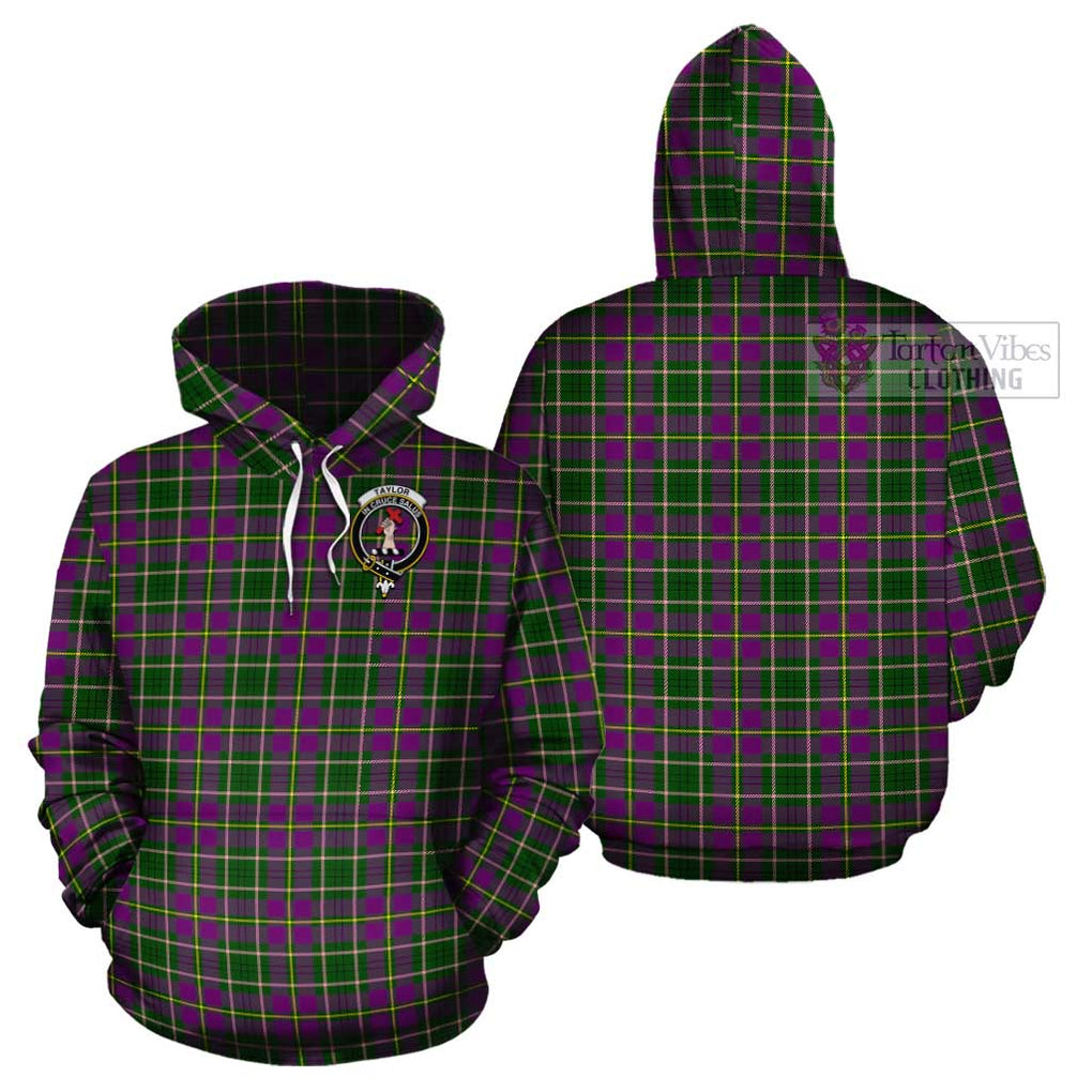 Taylor (Tailylour) Tartan Cotton Hoodie with Family Crest Pullover Hoodie - Tartan Vibes Clothing