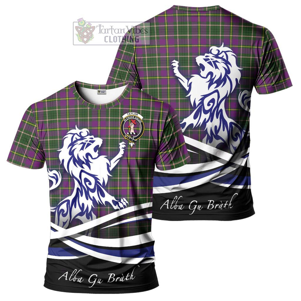 Tartan Vibes Clothing Taylor Tartan Cotton T-shirt with Alba Gu Brath Regal Lion Emblem