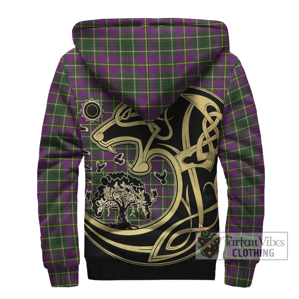 Taylor (Tailylour) Tartan Sherpa Hoodie with Family Crest Celtic Wolf Style - Tartan Vibes Clothing