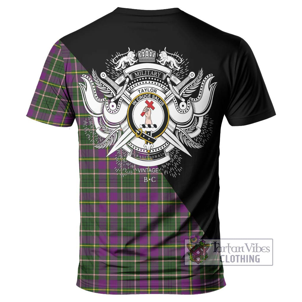 Taylor (Tailyour) Tartan T-Shirt with Family Crest and Military Logo Style - Tartan Vibes Clothing