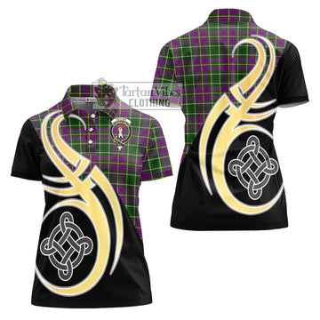 Taylor (Tailylour) Tartan Women's Polo Shirt with Family Crest and Celtic Symbol Style