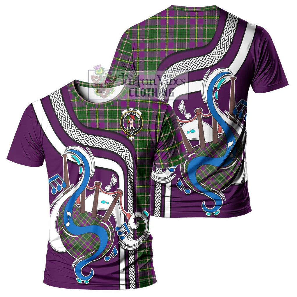 Taylor (Tailylour) Tartan T-Shirt with Epic Bagpipe Style - Tartanvibesclothing Shop