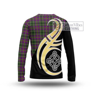 Taylor (Tailylour) Tartan Long Sleeve T-Shirt with Family Crest and Celtic Symbol Style