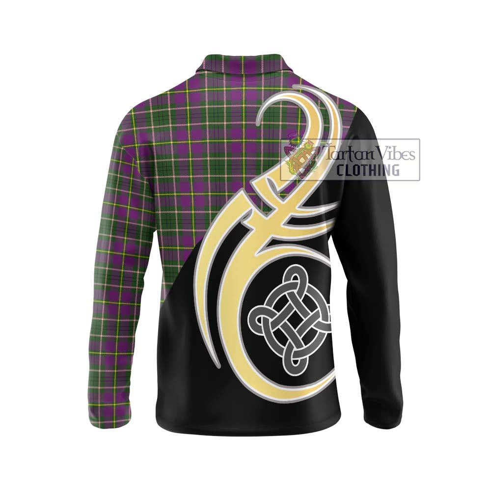 Taylor (Tailylour) Tartan Long Sleeve Polo Shirt with Family Crest and Celtic Symbol Style - Tartan Vibes Clothing