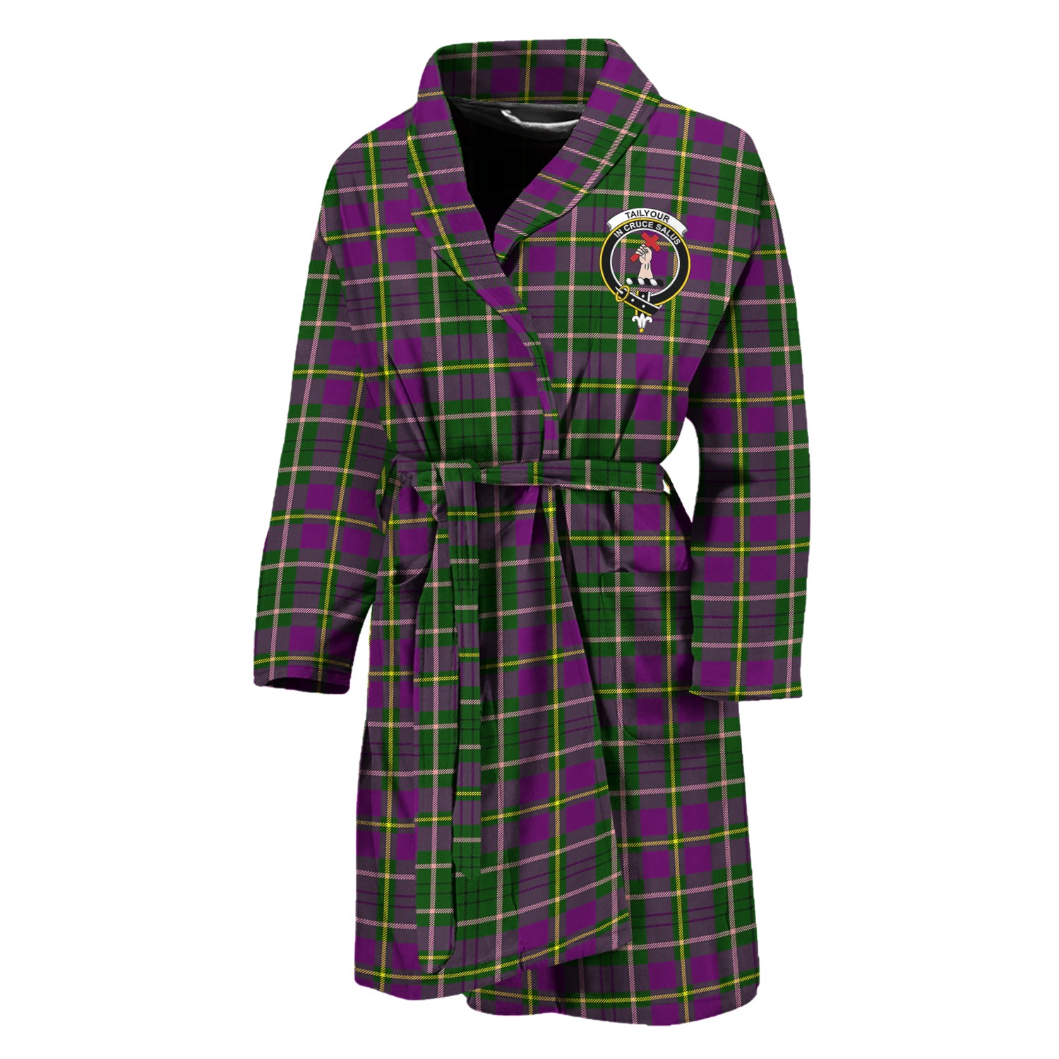 Taylor (Tailylour) Tartan Bathrobe with Family Crest Unisex M - Tartan Vibes Clothing