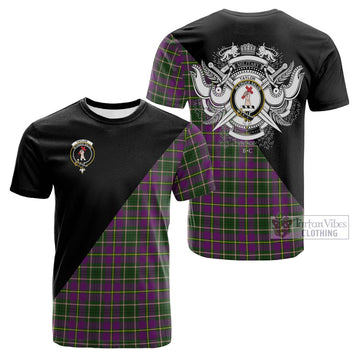 Taylor (Tailylour) Tartan Cotton T-shirt with Family Crest and Military Logo Style