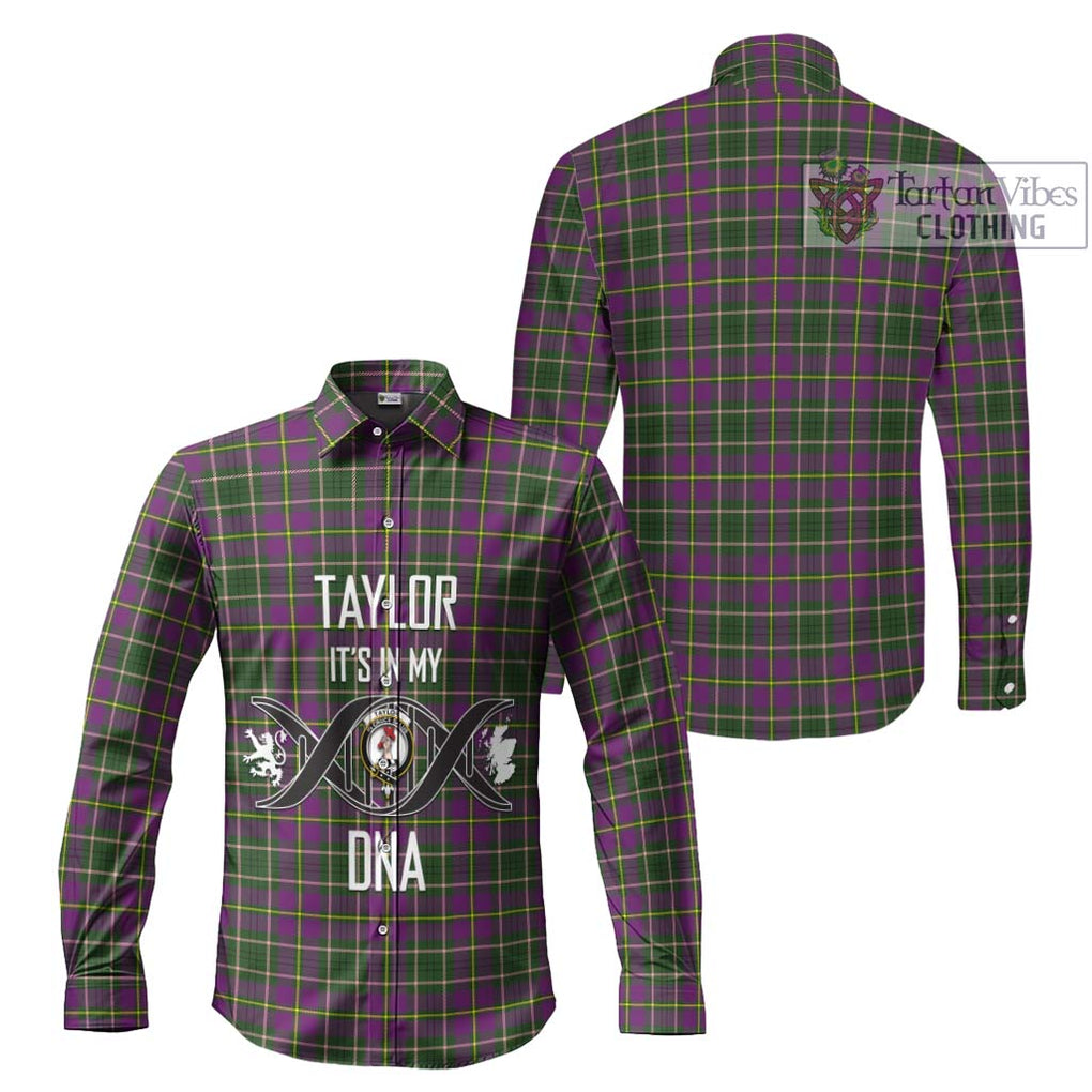 Taylor (Tailylour) Tartan Long Sleeve Button Shirt with Family Crest DNA In Me Style Men's Shirt - Tartanvibesclothing Shop