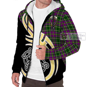 Taylor (Tailylour) Tartan Sherpa Hoodie with Family Crest and Celtic Symbol Style