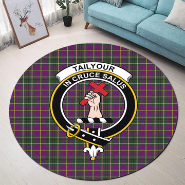 Taylor (Tailylour) Tartan Round Rug with Family Crest