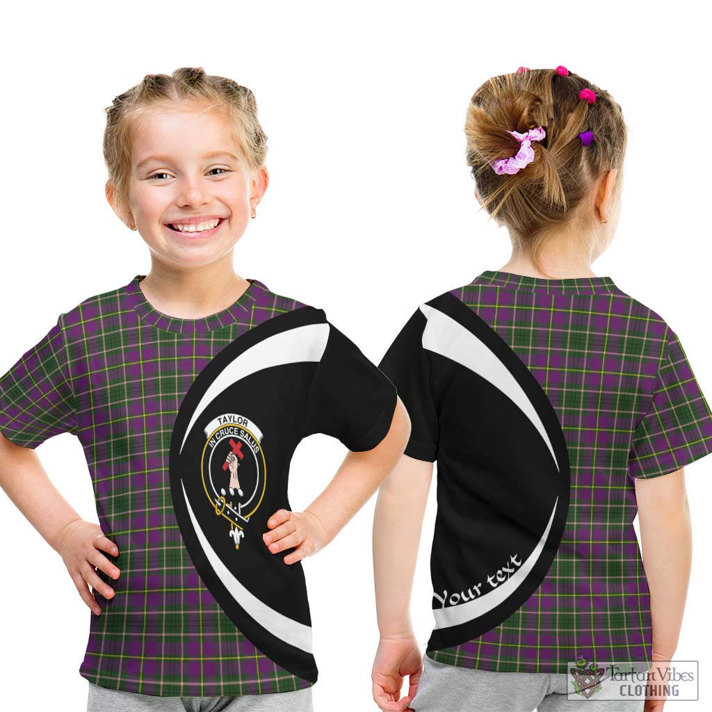 Taylor (Tailylour) Tartan Kid T-Shirt with Family Crest Circle Style - Tartan Vibes Clothing