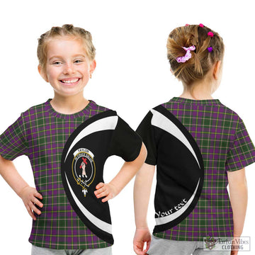 Taylor (Tailylour) Tartan Kid T-Shirt with Family Crest Circle Style