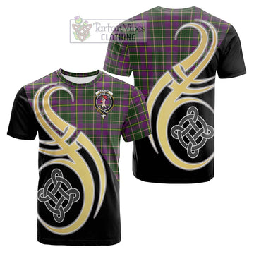 Taylor (Tailylour) Tartan Cotton T-shirt with Family Crest and Celtic Symbol Style