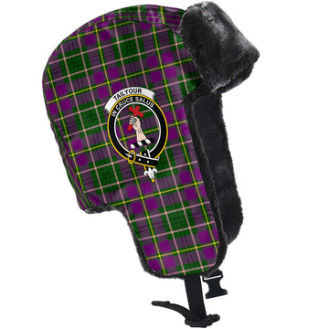 Taylor (Tailylour) Tartan Winter Trapper Hat with Family Crest