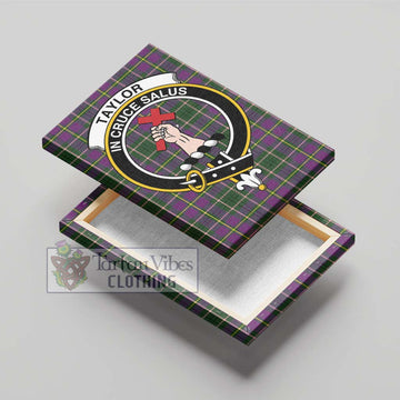 Taylor (Tailylour) Tartan Canvas Print Wall Art with Family Crest