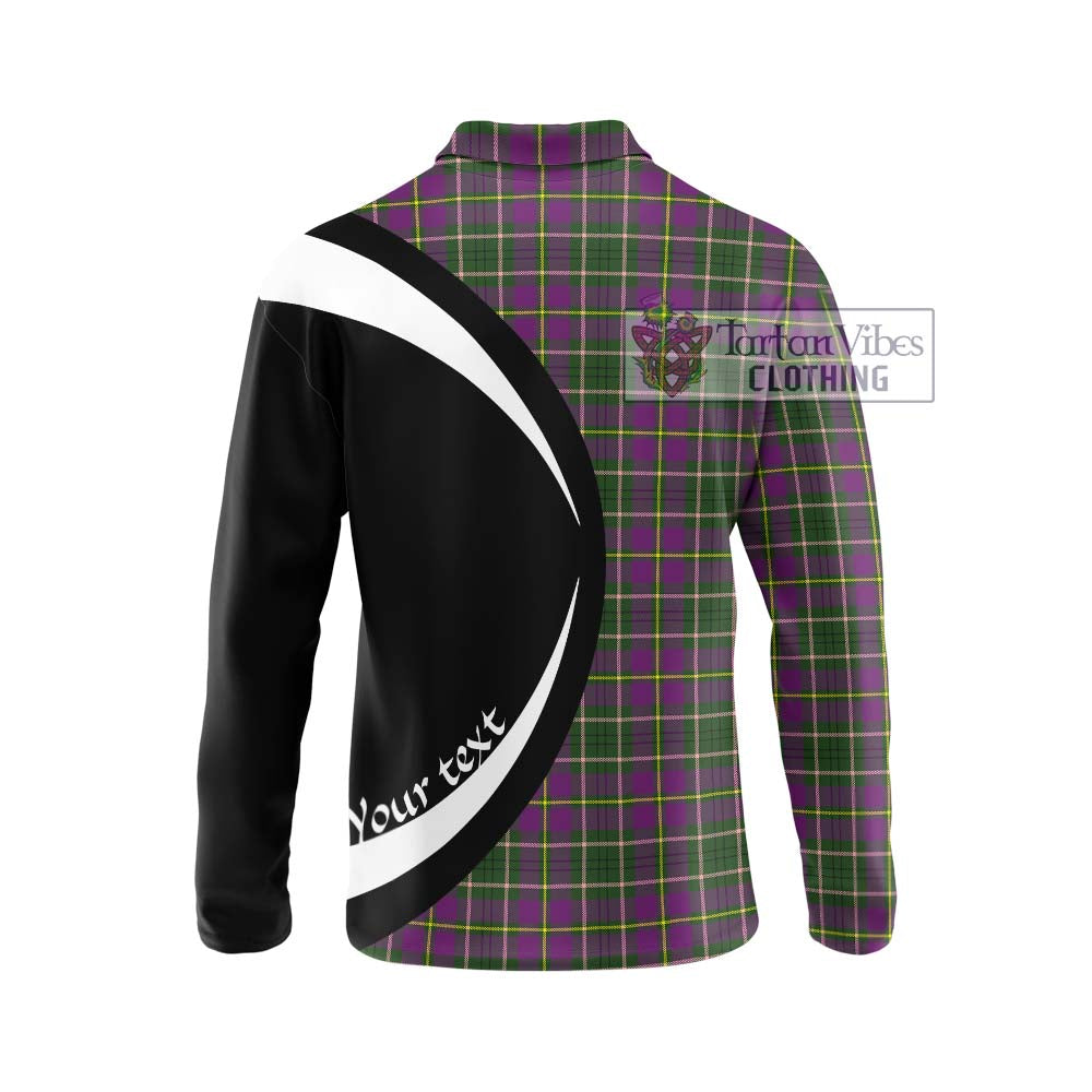 Taylor (Tailylour) Tartan Long Sleeve Polo Shirt with Family Crest Circle Style - Tartan Vibes Clothing