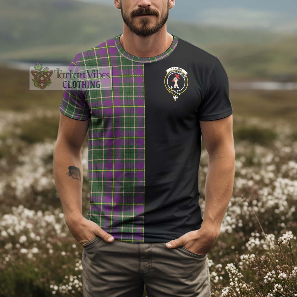 Taylor (Tailylour) Tartan T-Shirt with Family Crest and Half Of Me Style - Tartanvibesclothing Shop