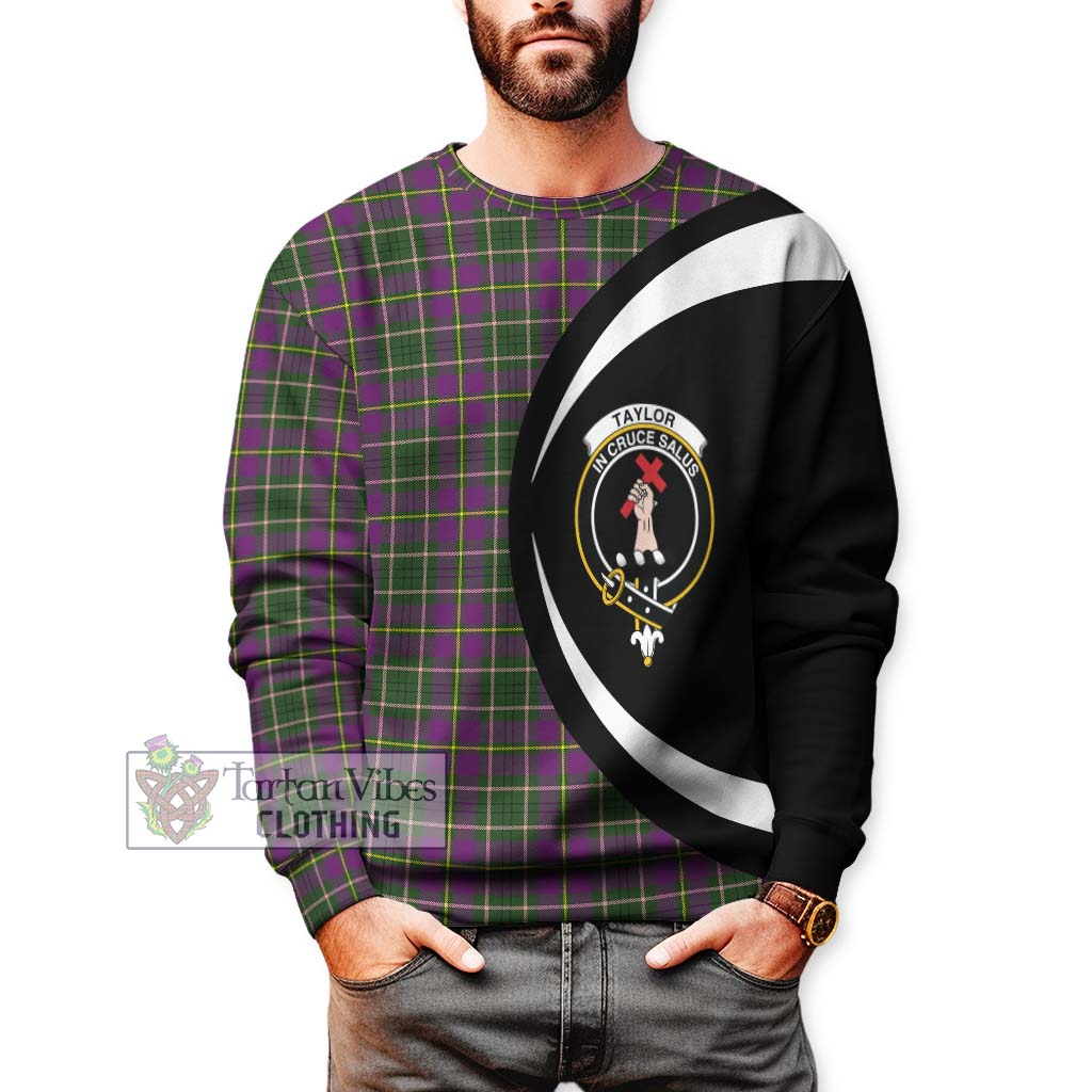 Taylor (Tailylour) Tartan Sweatshirt with Family Crest Circle Style - Tartan Vibes Clothing