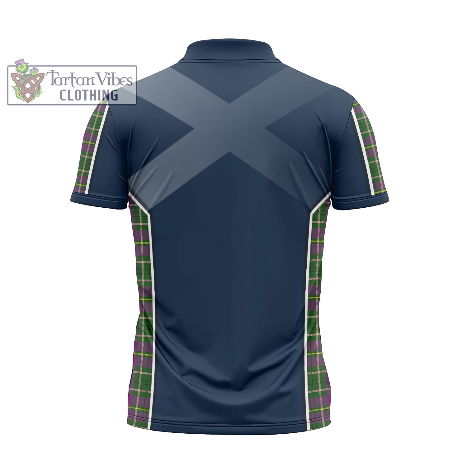 Tartan Vibes Clothing Taylor Tartan Zipper Polo Shirt with Family Crest and Scottish Thistle Vibes Sport Style