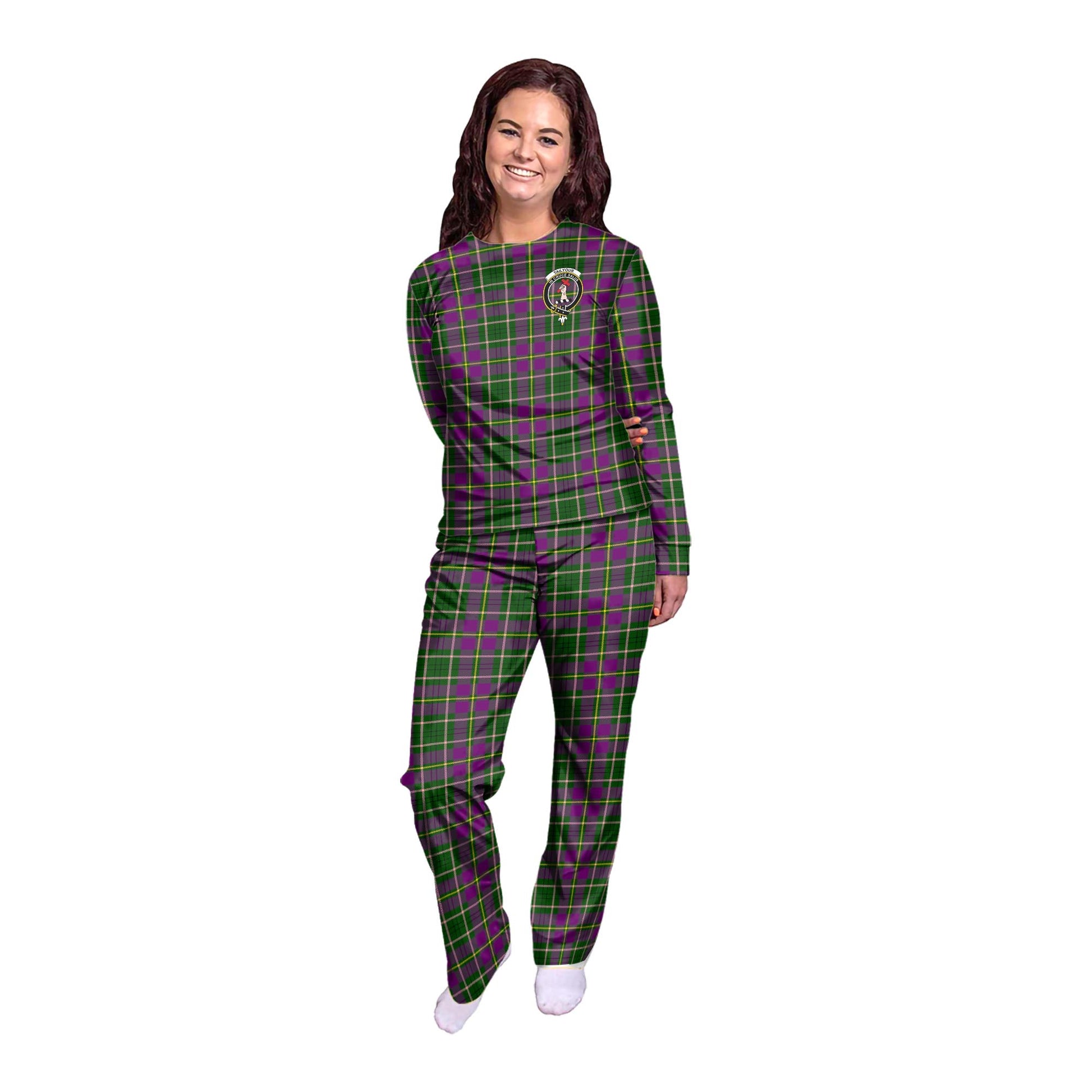 Taylor Tartan Pajamas Family Set with Family Crest - Tartanvibesclothing