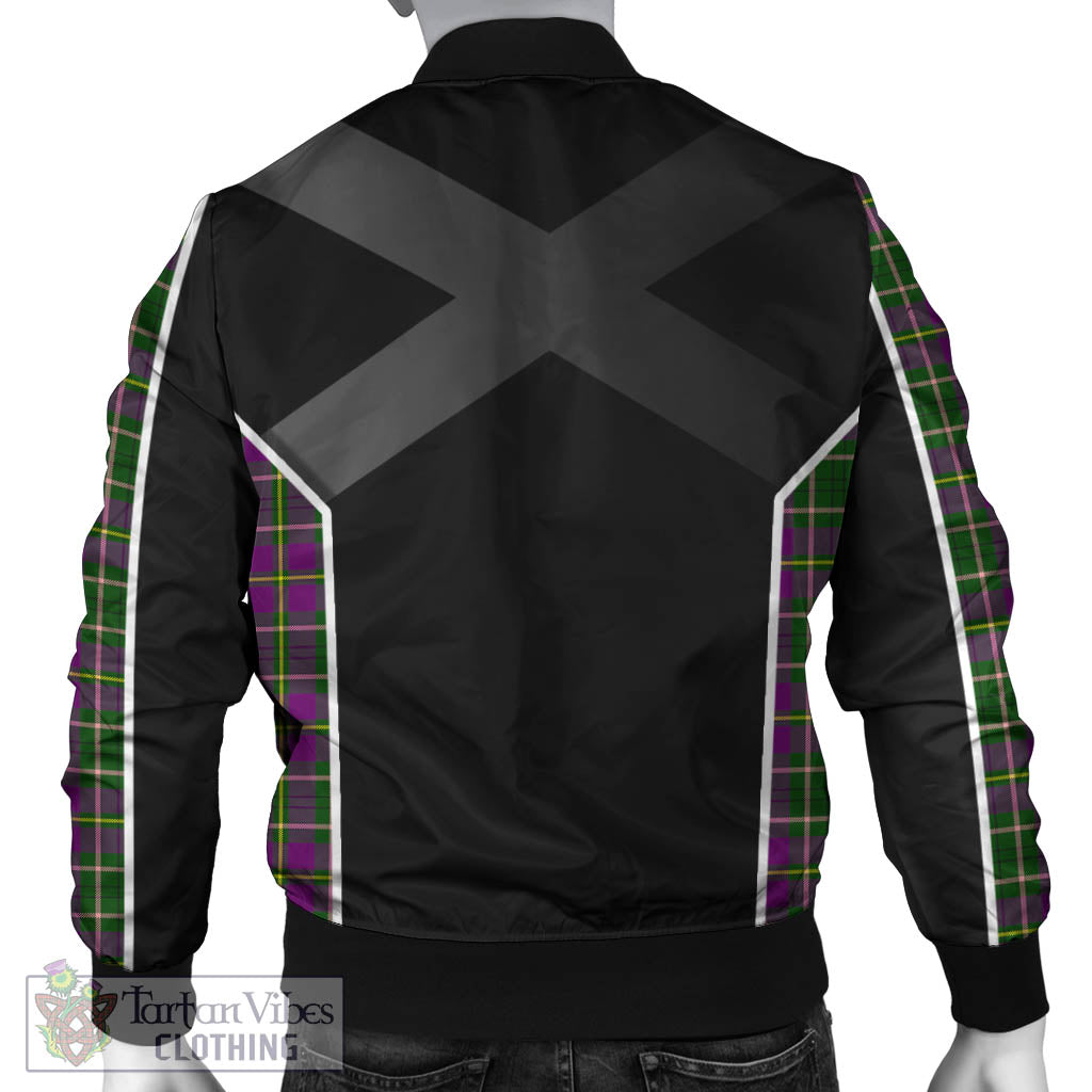 Tartan Vibes Clothing Taylor Tartan Bomber Jacket with Family Crest and Scottish Thistle Vibes Sport Style