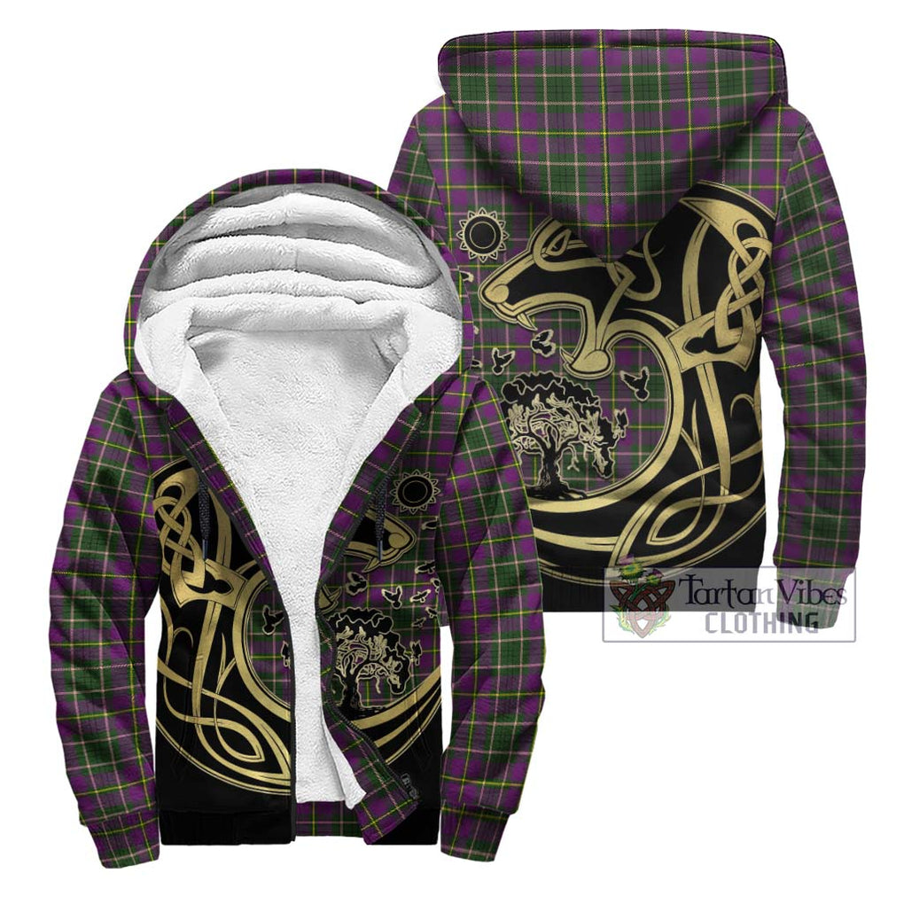 Taylor (Tailylour) Tartan Sherpa Hoodie with Family Crest Celtic Wolf Style Unisex - Tartan Vibes Clothing