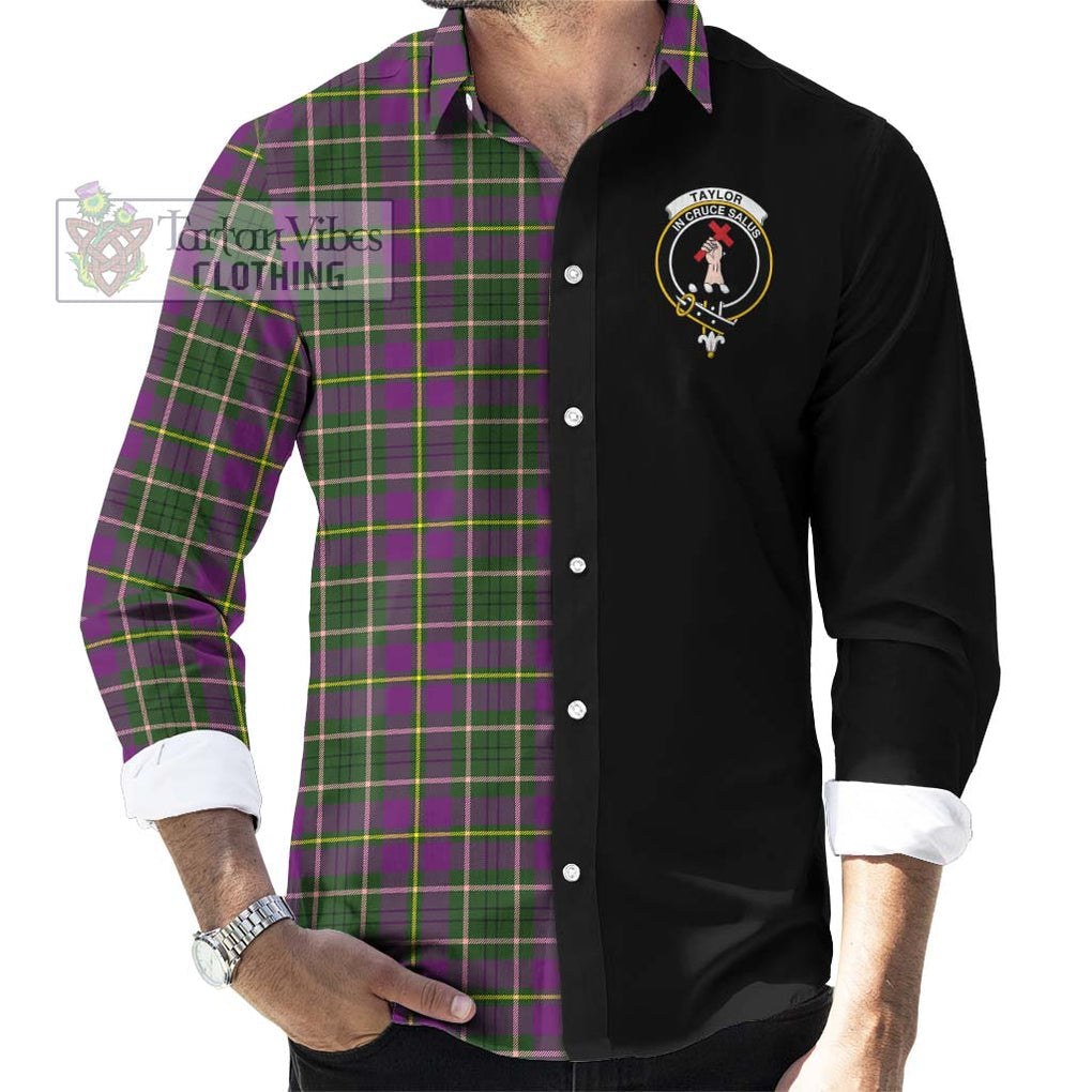 Taylor (Tailylour) Tartan Long Sleeve Button Shirt with Family Crest and Half Of Me Style - Tartanvibesclothing Shop