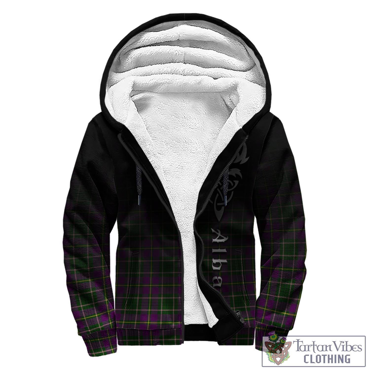 Tartan Vibes Clothing Taylor Tartan Sherpa Hoodie Featuring Alba Gu Brath Family Crest Celtic Inspired