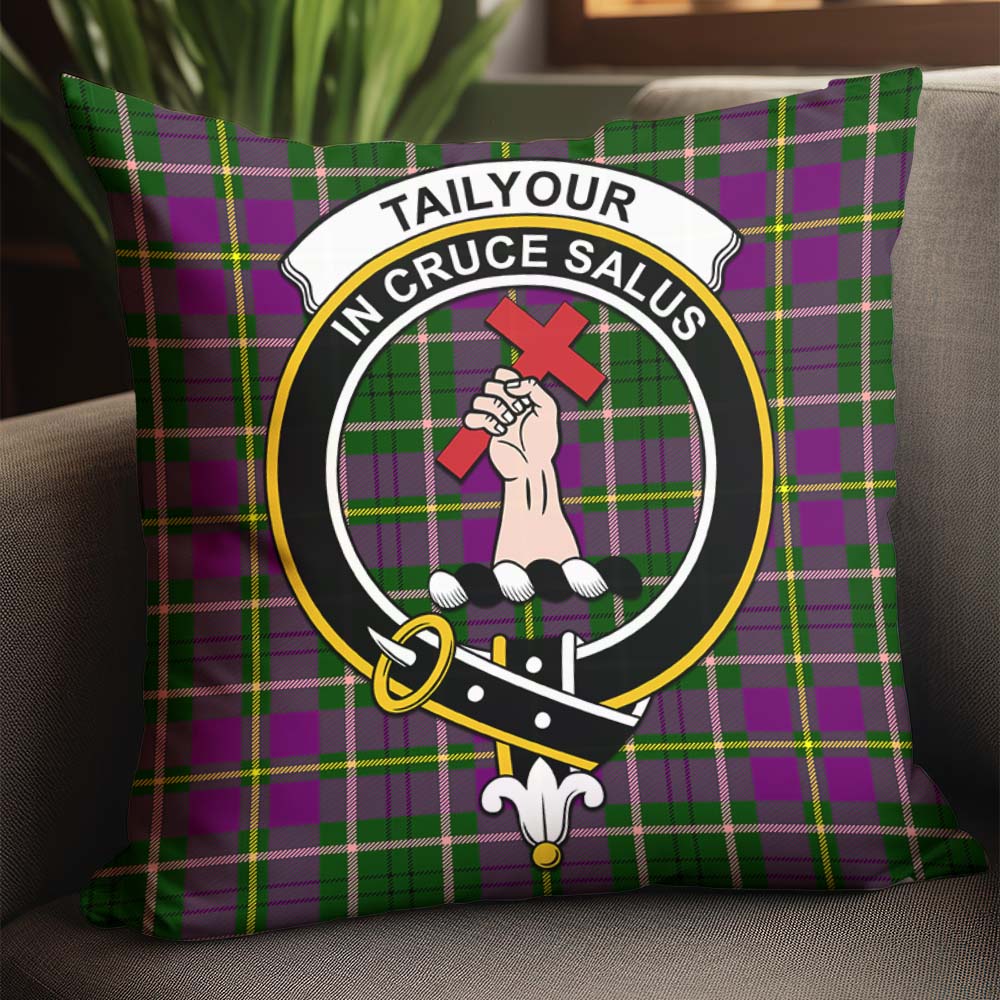 Taylor Tartan Pillow Cover with Family Crest - Tartanvibesclothing