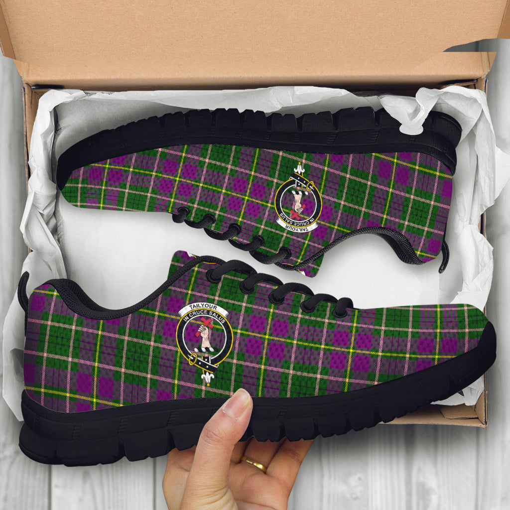 Taylor (Tailylour) Tartan Sneakers with Family Crest - Tartan Vibes Clothing