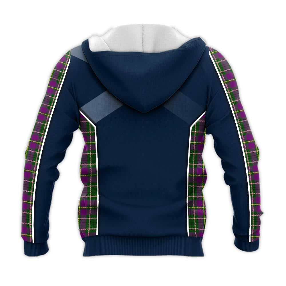 Tartan Vibes Clothing Taylor Tartan Knitted Hoodie with Family Crest and Scottish Thistle Vibes Sport Style