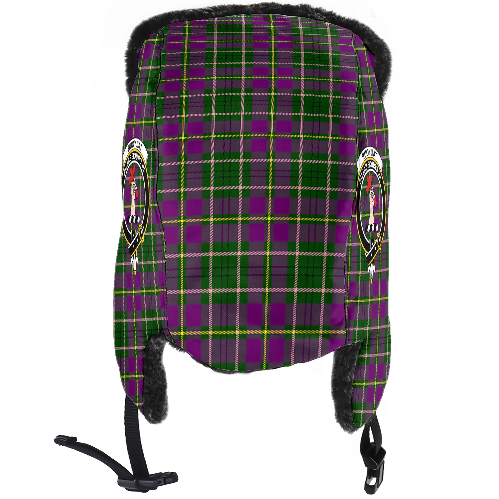 Taylor Tartan Winter Trapper Hat with Family Crest - Tartanvibesclothing