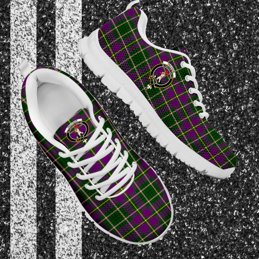 Taylor (Tailylour) Tartan Sneakers with Family Crest - Tartan Vibes Clothing